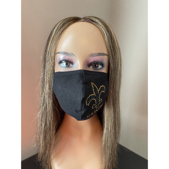 New Orleans Saints Bling Face Mask - Picture 3 of 10